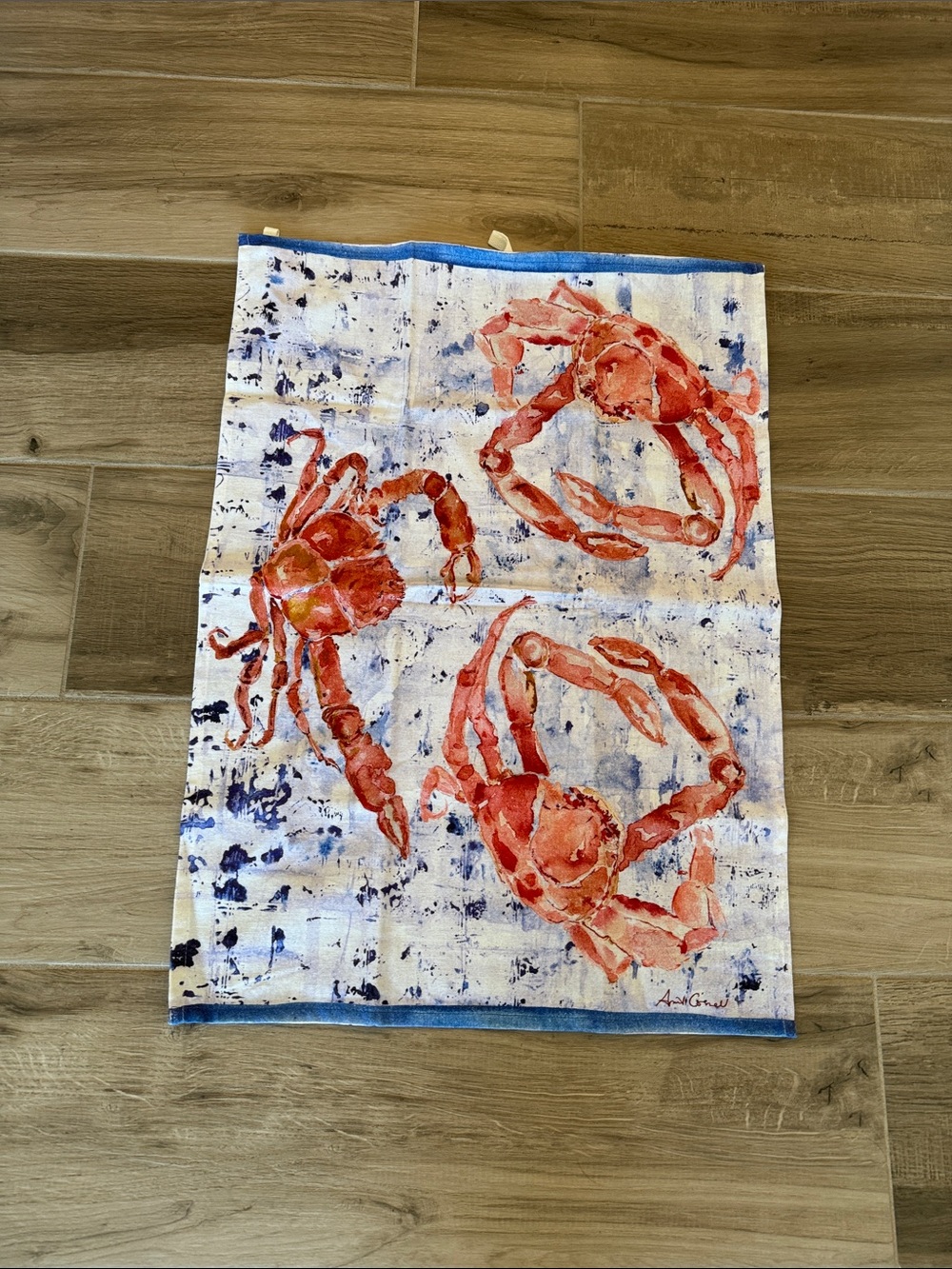 NWOT April Cornell crab print kitchen towel